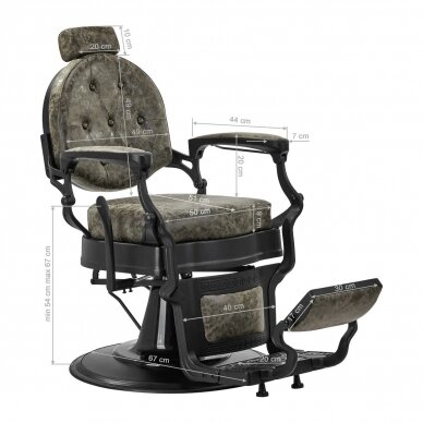 Barber krēsls Barber Chair President Old Leather Green 15