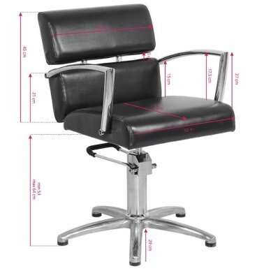 Kampaamotuoli GABBIANO HAIRDRESSING CHAIR BRUSSEL STRIP BLACK 3