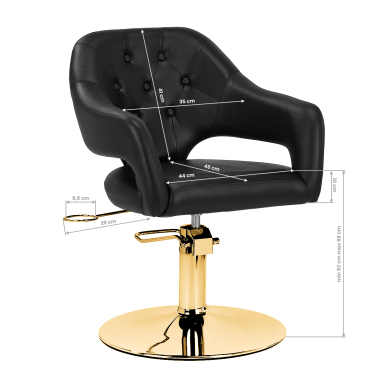 Hairdressing chair Gabbiano Parma Gold Black 8