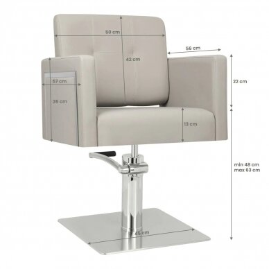 Kampaamotuoli GABBIANO PROFESSIONAL HAIRDRESSING CHAIR BERGAMO GREY 5