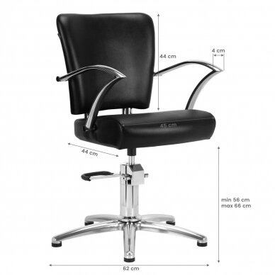 Kampaamotuoli GABBIANO PROFESSIONAL HAIRDRESSING CHAIR DALLAS BRUSSELS BLACK 6