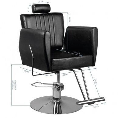 Barbierstuhl HAIR SYSTEM HAIRDRESSING CHAIR 0-179 BLACK 5