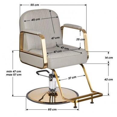 Hairdressing chair HAIR SYSTEM HAIRDRESSING CHAIR ACRI BIEGE GOLD 6