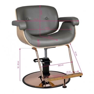 Krzesło fryzjerskie HAIRDRESSING CHAIR VENICE MARINE GREY 4