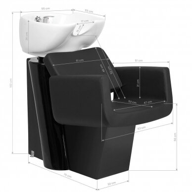 Hairdressing salon sink GABBIANO PROFESSIONAL HAIRWASHER HELSINKI NORDIC BLACK 9