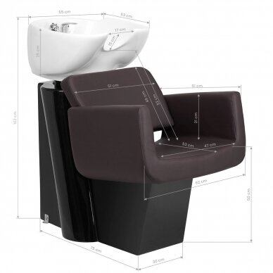 Hairdressing salon sink GABBIANO PROFESSIONAL HAIRWASHER HELSINKI NORDIC BROWN 9