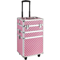 Cosmetics case on wheels Professional 3in1 Pink