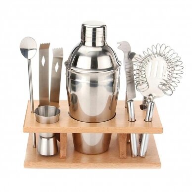 Cocktail making set with bamboo stand Pro Barmen 9 Set