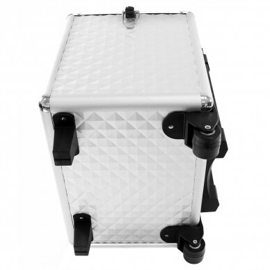 Cosmetics case on wheels Professional 3in1 Silver 10