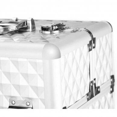 Cosmetics case on wheels Professional 3in1 Silver 8