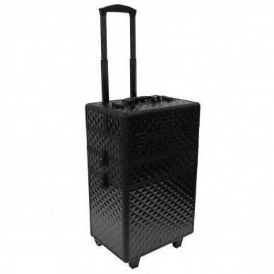 Cosmetics case on wheels Professional 3in1 Black