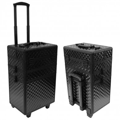 Cosmetics case on wheels Professional 3in1 Black 5