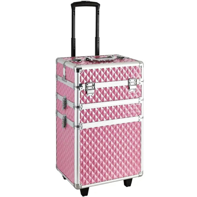 Косметический чемодан на колесиках Professional 3in1 Pink