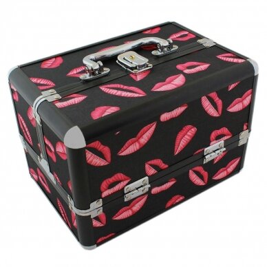 Cosmetic suitcase Elegant Style Black Purple