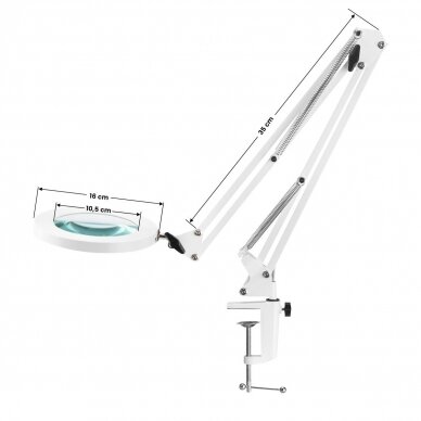 Lampa kosmetyczna LED stołowa z lupą GLOW 308 7D 10W WHITE 3