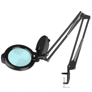 Cosmetology LED lamp with magnifier GLOW 5D/6 8W (black, table mounted)