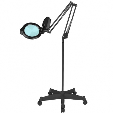 Cosmetology LED lamp with magnifier and stand GLOW MOONLIGHT 5D/6 10W BLACK