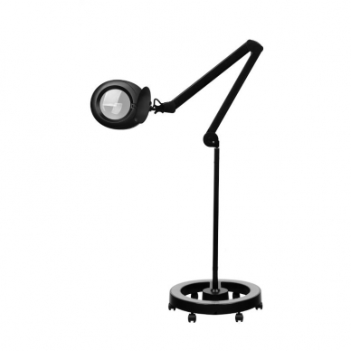 Kosmetologin LED-valaisin suurennuslasilla ja jalustalla ELEGANTE 60LED 5D 6W BLACK