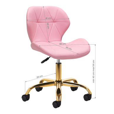 Taboret kosmetyczny QS-06G Pink 6