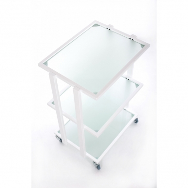 Cosmetology trolley (glass, 3 shelves) 1