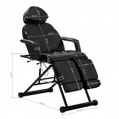 Kosmetoloģijas krēsls Azzurro 563S Pedi Black 16