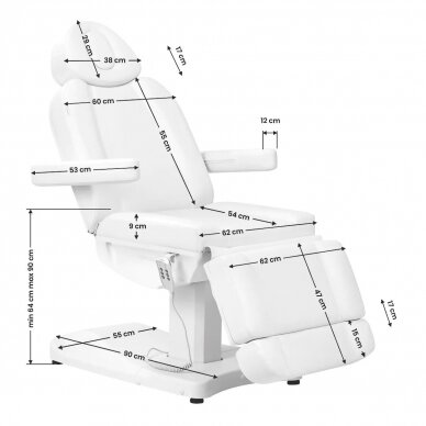 Cosmetology chair Azzurro 803D Electric 3 Motors Professional White 16