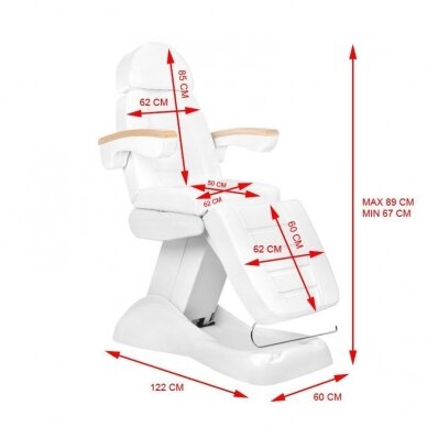 Cosmetology chair ELECTRIC 3 MOTORS LUX WHITE 12