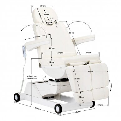 Cosmetology chair electric swivel Azzurro 873 Pedi White 16