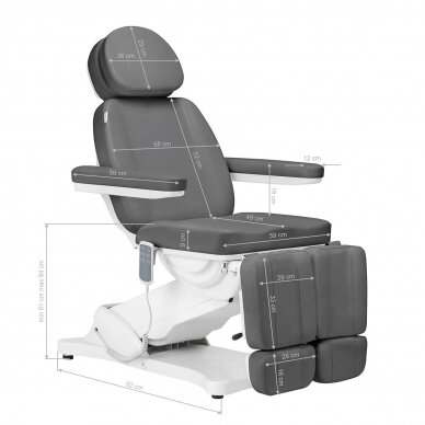 Cosmetology chair SILLON CLASSIC 3 MOTOR ELECTRIC PEDI GREY 16