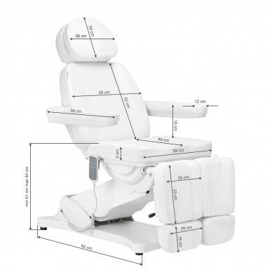 Kosmetologinis krėslas SILLON CLASSIC 3 MOTOR ELECTRIC PEDI WHITE 17