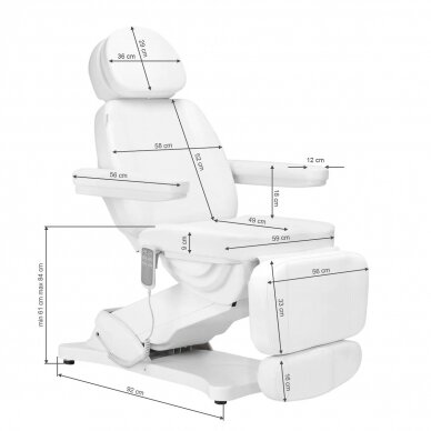 Kosmetoloģijas krēsls SILLON CLASSIC 3 MOTOR ELECTRIC WHITE 18