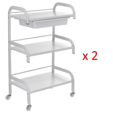 Cosmetology trolley PRO 026 WHITE (2 pcs.) 1