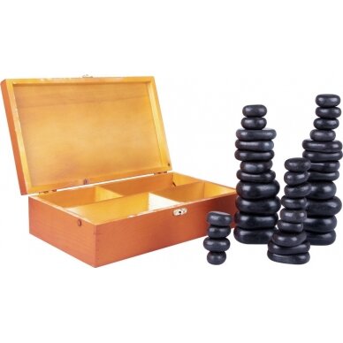 Set of volcanic basalt massage stones inSPORTline Basalt Stone (36 pcs.)