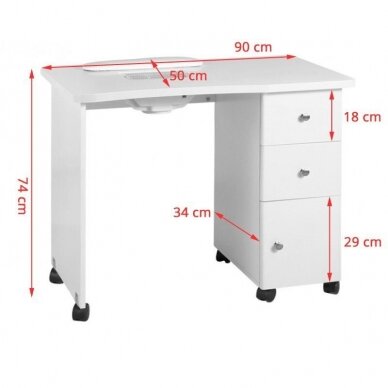 Manicure table with dust collector WOOD DESK 1