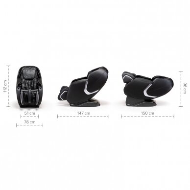 Massagesessel Massaggio Eccellente 2 Black Open 12