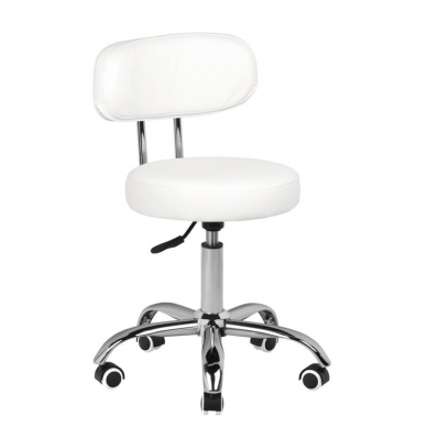 Kosmetologinė pedikiūro kėdutė BEAUTY STOOL PEDICURE WHITE HYDRAULIC 39-45CM