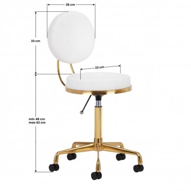 Taboret kosmetyczny COSMETIC CHAIR ELITE WHITE 5