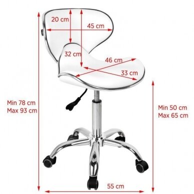 Kosmetikerin hocker GABBIANO STOOL WHITE 4