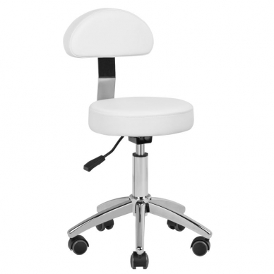 Kosmeettinen pedikyyri jakkara BEAUTY BACKREST PEDICURE BASIC WHITE 38-43CM