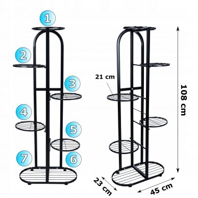 7-stufiger Blumentopfständer aus Metall 2