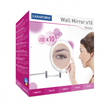 Vaizdą didinantis sieninis veidrodis (X10) su LED apšvietimu Lanaform Wall Mirror 9