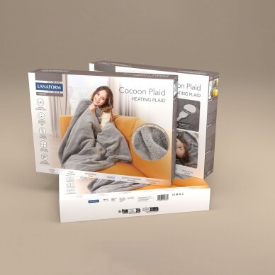 Heated blanket Lanaform Cocoon Plaid Ultra-soft Grey 160×120cm 23