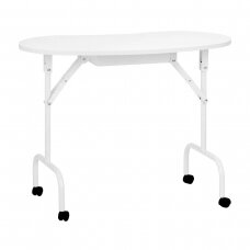 Foldable cosmetics table 4031 Wheels White