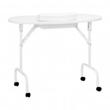 Foldable cosmetics table 4031 Wheels White