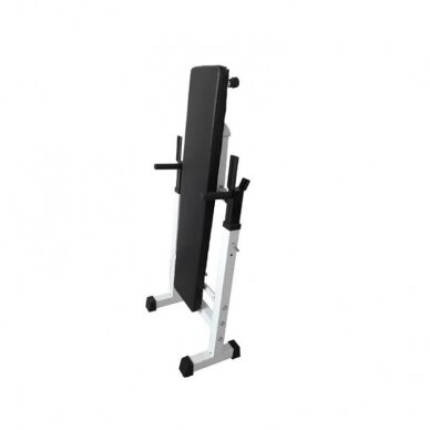 Foldable fitness bench with barbell stand 1