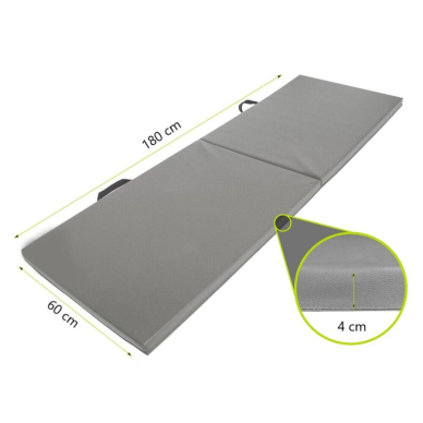 Foldable gymnastics mat Grey 180x60cm 2