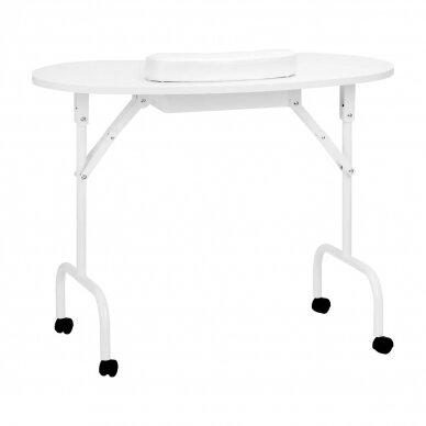 Foldable cosmetics table 4031 Wheels White