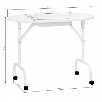 Klappbarer Kosmetiktisch 4031 Wheels White 8