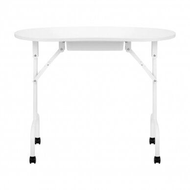 Foldable cosmetics table 4031 Wheels White 2