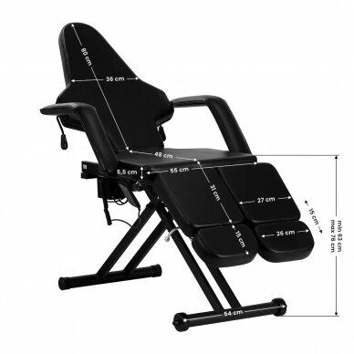 Tattoo chair Pro Ink 610 Electric Black 8